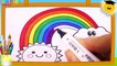 Como Dibujar y Colorear Rainbow de Arco Iris - Dibujos Para Niños - Draw Colors