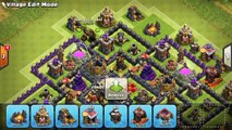 Clash of Clans - Town Hall 9 Defense (CoC TH9) BEST Trophy Base Layout   Defense Replays