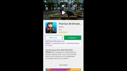 Download Video: COMO BAIXAR PIXEL GUN 3D COM DIAMANTES INFINITOS