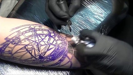 Astronomical clock tattoo - time lapse (Part 1)