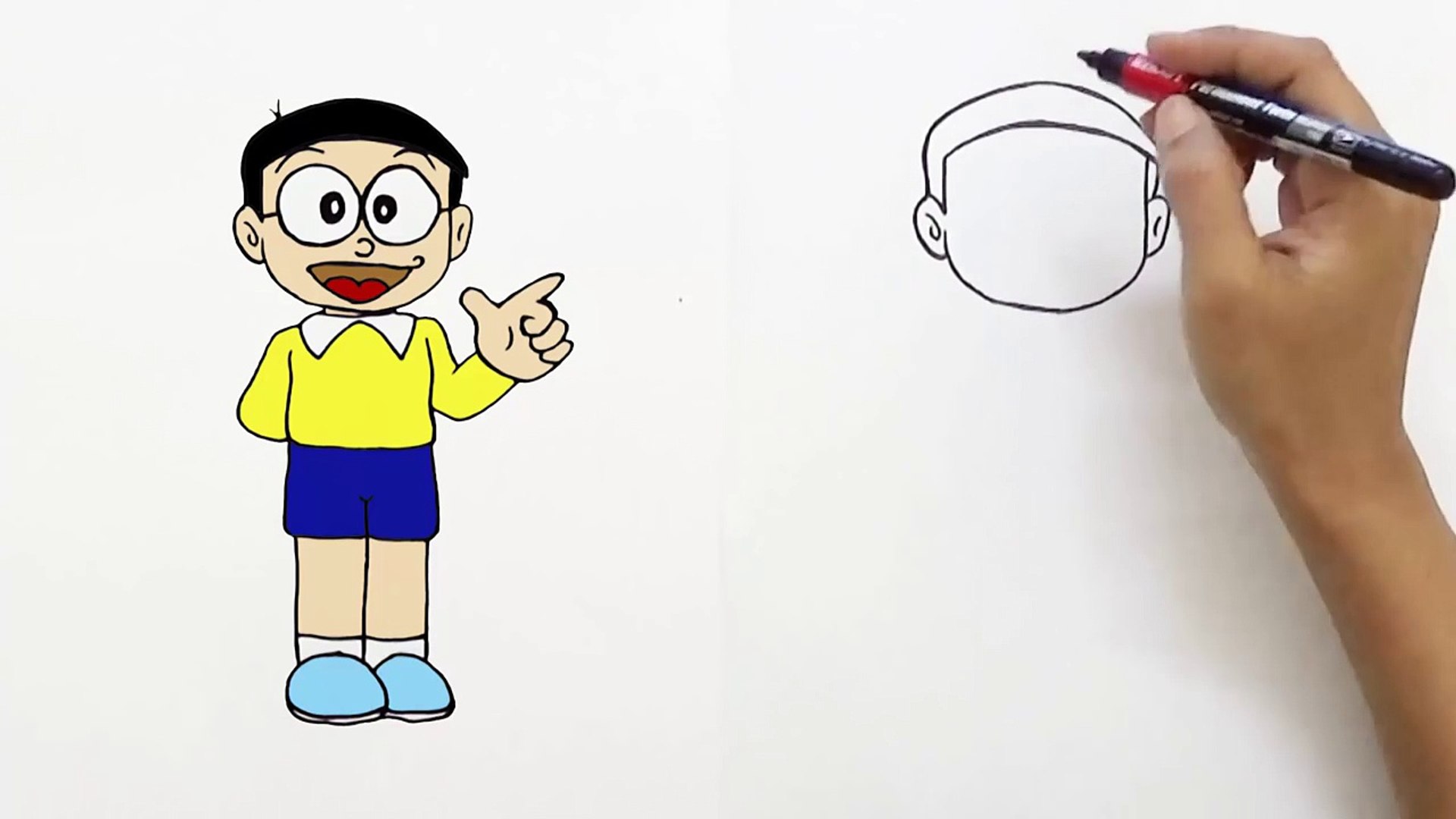 How To Draw Nobita From Doraemon Bodraw Video Dailymotion