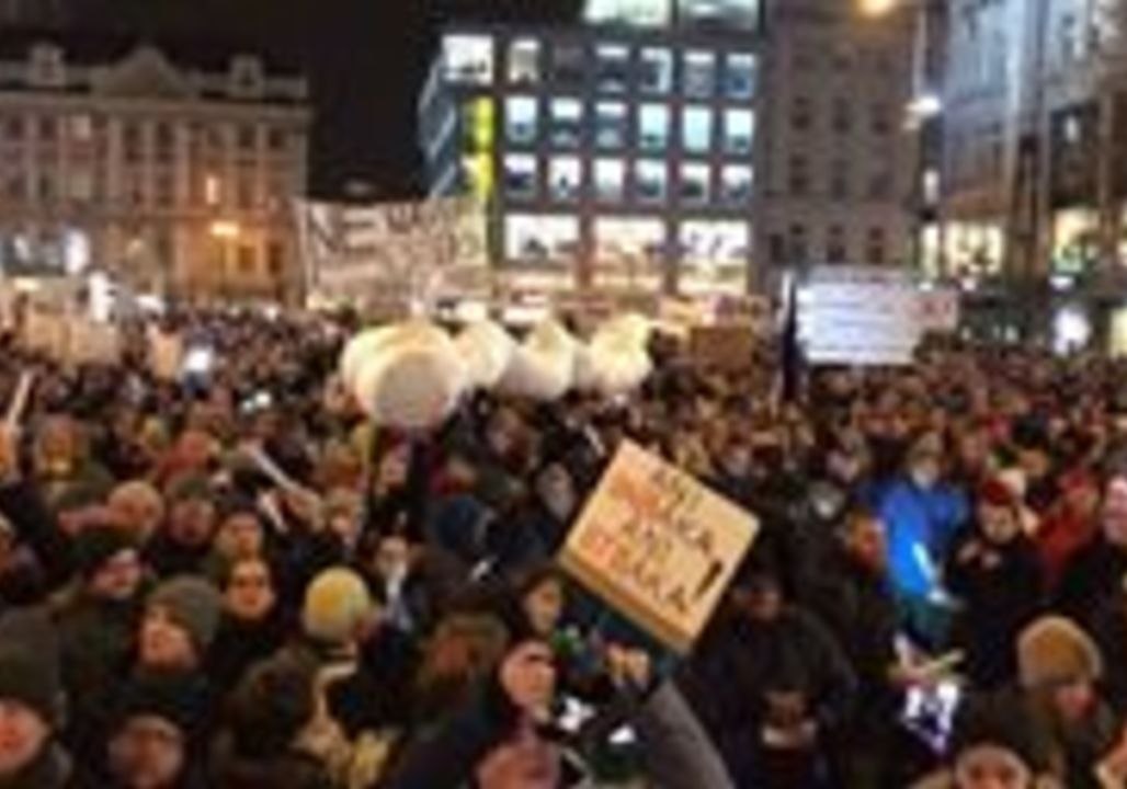 Protesters Gather in Prague Against Appointment of Communist Party Lawmaker to Oversee Police