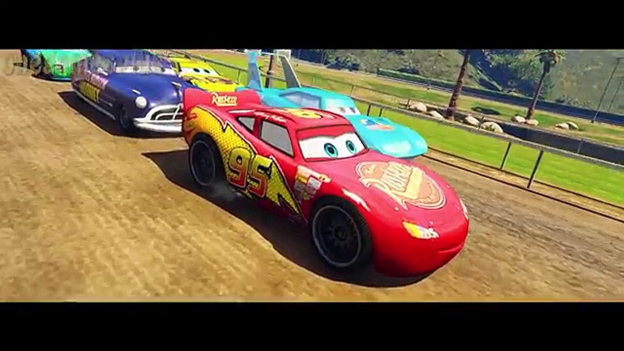 Disney Сars 3 (2017) crash Nigel Gearsley & Lightning McQueen & Dinoco King 43 & Hudson Hornet