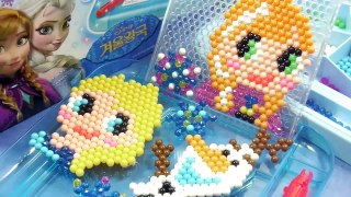 겨울왕국 아쿠아비즈 장난감 수제 구슬 만들기 놀이 アクア ビーズアート làm Disney Frozen Beads Princess Elsa Toys Игрушки