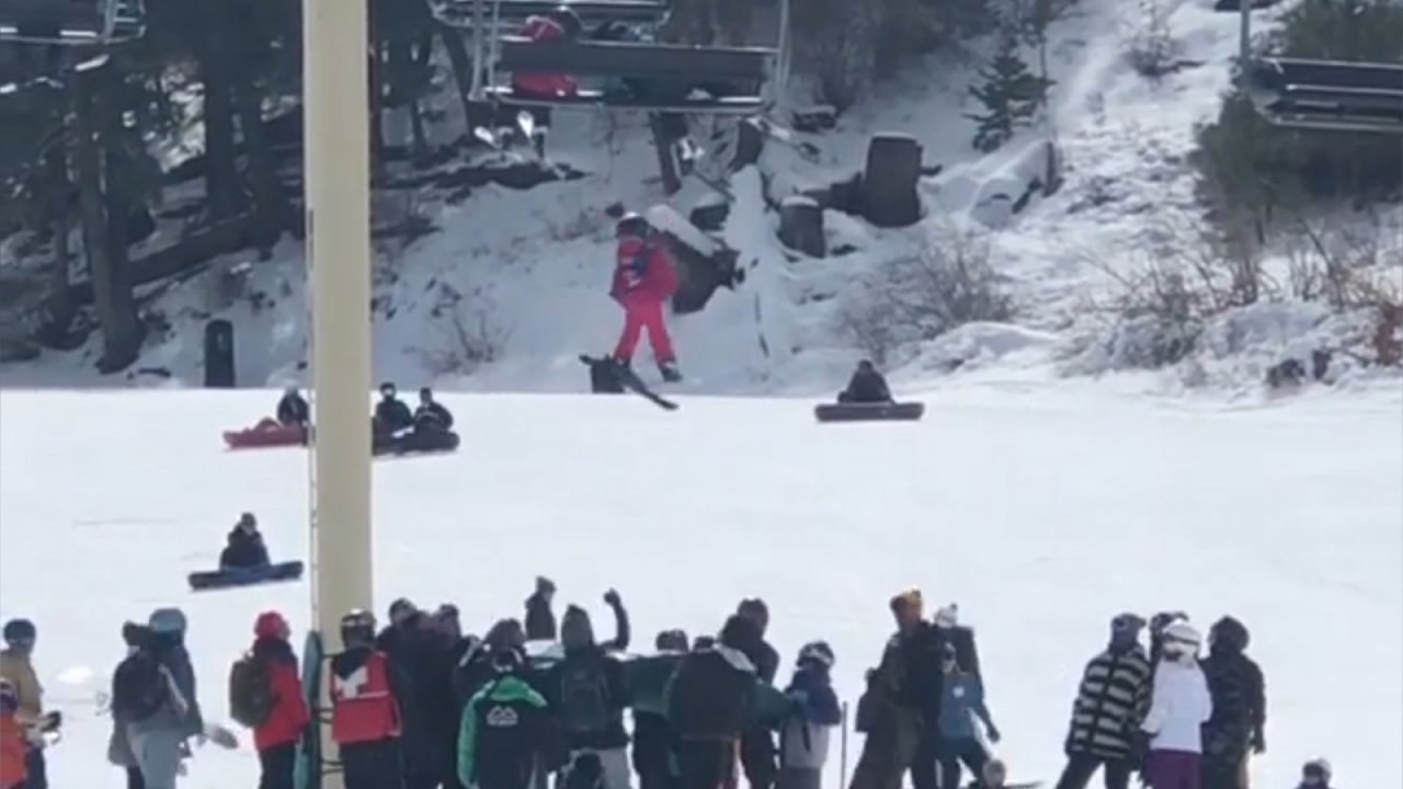 Watch dramatic footage of five-year-old dangling from chairlift