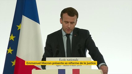 Emmanuel Macron annonce la fin de "l'automaticité" de l'incarcération pour les peines inférieures à un an. "Les petites peines sont particulièrement inutiles et contre-productives", estime le président de la République