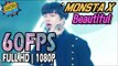 60FPS 1080P | MONSTA X - Beatiful, 몬스타엑스 - 아름다워, Show Music core 20170325