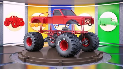 Monster Truck Assembly for Kids | Learn Vechichles with Colors Cars | Video for Toddlers