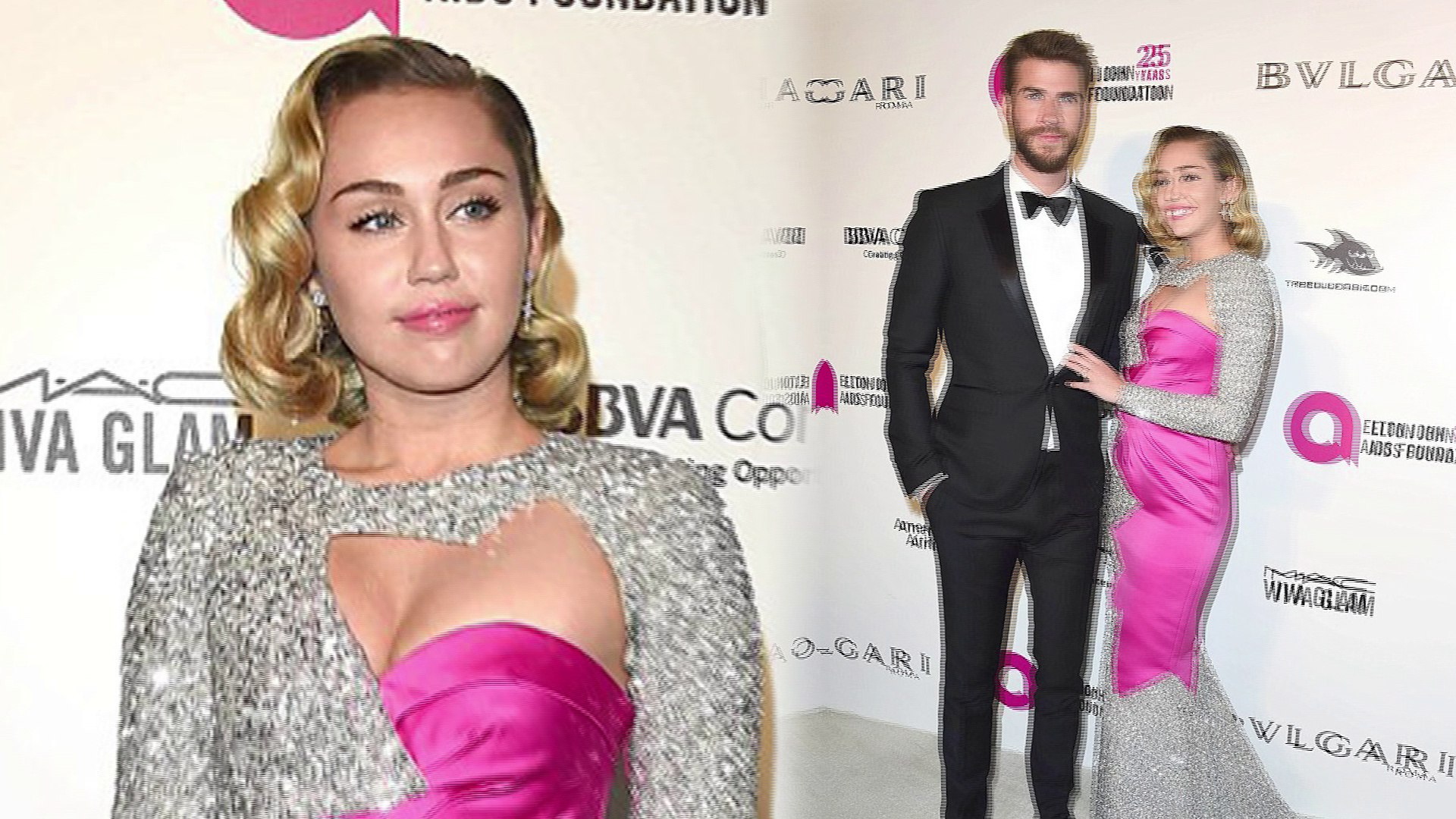 Miley Cyrus oozes old Hollywood glamour in glittery cut-out gown as she joins Liam Hemsworth at Elto