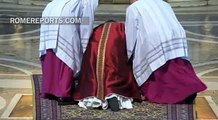 Pope prays lying down on the floor of St. Peter's Basilica
