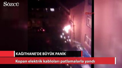 Kağıthane’de kopan teller paniğe yol açtı