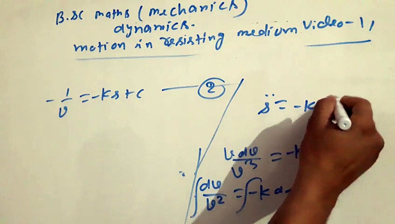 Motion in resisting medium bsc class dynamics  video 12