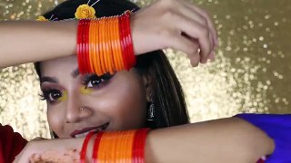 Colourful Orange Spring Makeup Tutorial - POHELA FALGUN (পহেলা ফাল্গুন)