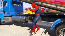 Lightning Mcqueen Cars & Truck in Spiderman Cartoon with Nursery Rhymes Songs for Kids 2