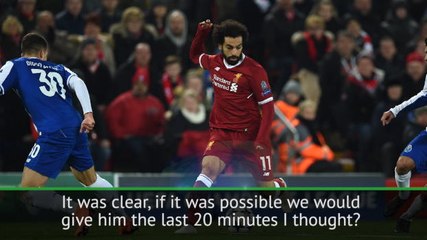 Salah avoided extra training with 'lively' cameo - Klopp
