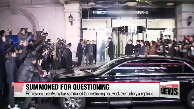 Ex-president Lee Myung-bak summoned for questioning over bribery allegations