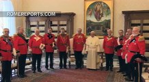 Pope Francis prays with the Government of the Order of Malta
