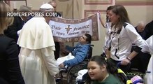 Pope meets with disabled youths in moving gathering