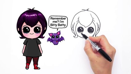 How to Draw Mavis Hotel Transylvania Vampire Girl Cute step by step