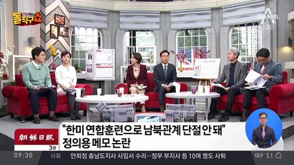 “한미훈련으로 단절 없어야”…정의용 ‘깨알 메모’