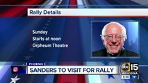 Bernie Sanders holding Phoenix rally this weekend