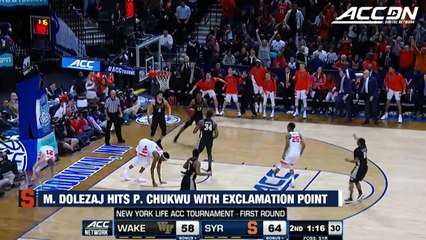 Syracuse Alley-Oop Dunk Puts Exclamation Point On First Round Win vs. Wake Forest