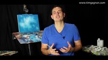 Painting soft edges on clouds, a workshop preview, bristle brushes Tim Gagnon Studio