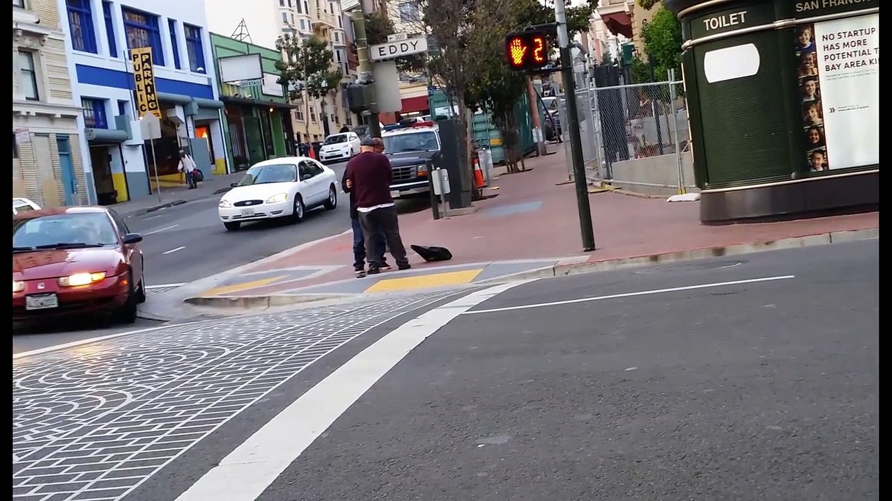 Sloppy Drunken Guy Too Drunk to Walk, Drops Drawers in Tenderloin (4K UHD)