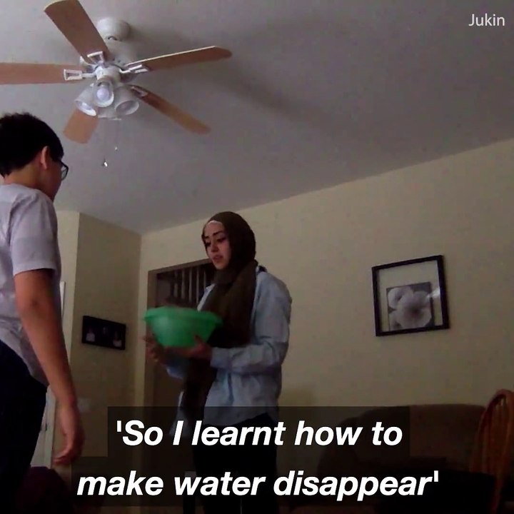 This boy outsmarted his big sister's prank! 