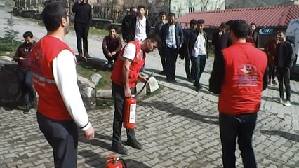 Hizan Gençlik Merkezinde yangın tatbikatı