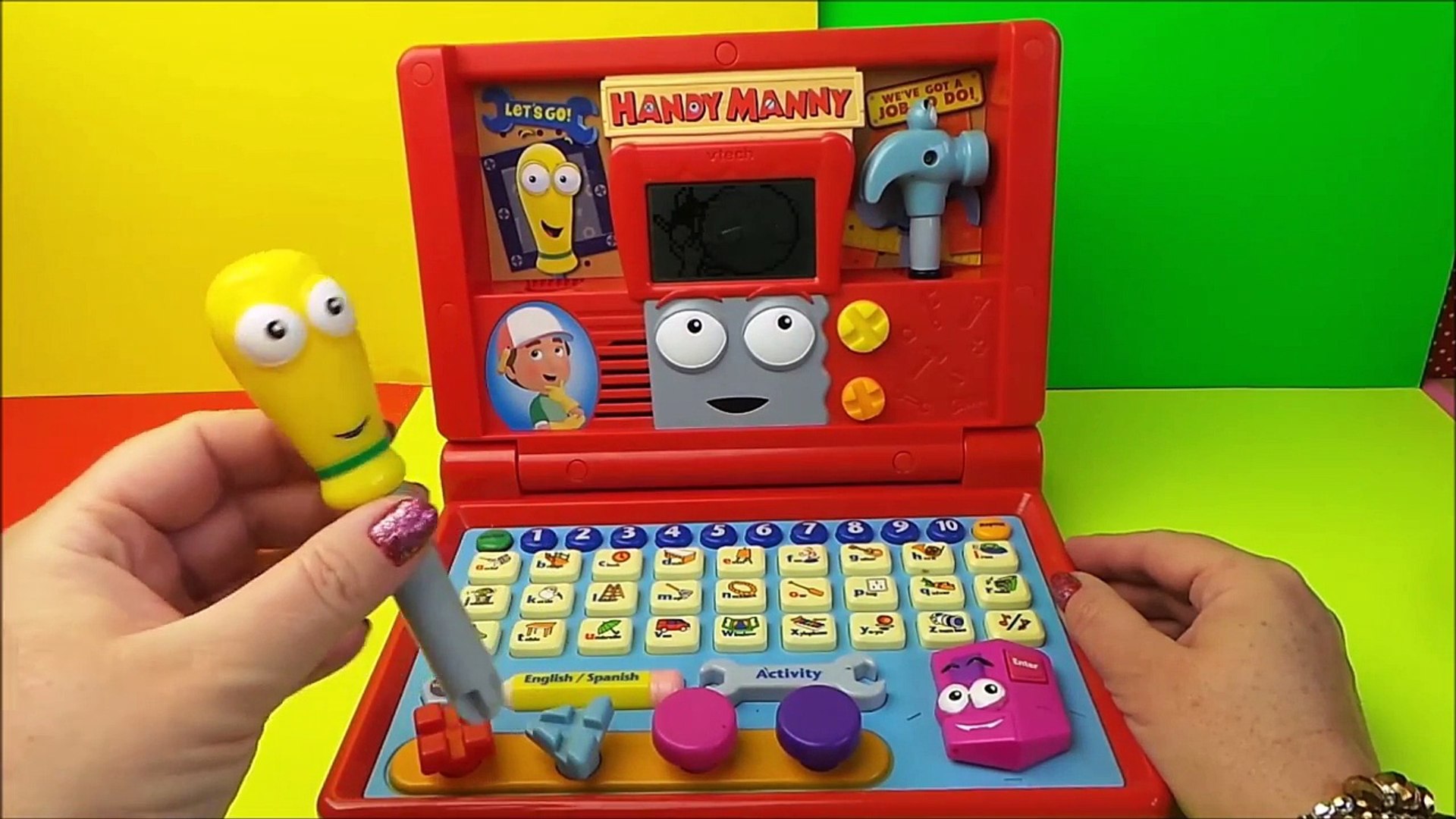 English and Spanish VTECH DISNEY HANDY MANNY Preschool Laptop Toy - video  Dailymotion