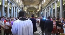 Rose Petals shower Rome's Basilica of St. Mary Major