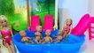 Barbie Baby doll poop in the swimming pool - Barbie & Ken Swimming Pool party