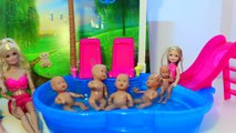 Barbie Baby doll poop in the swimming pool - Barbie & Ken Swimming Pool party