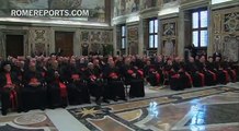 Pope greets Cardinals in a relaxed and at ease meeting