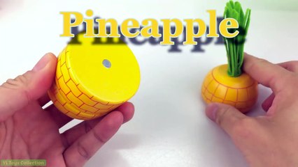 Learn Names of Fruits and Vegetables with Wooden toys velcro cutting Fruit Fun for Kids