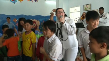 US Sailors visit victims of Agent Orange as part of Vietnam visit