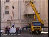 A new saintly statue outside St. Peter's Basilica