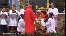 Benedict XVI bestows ring and red crest upon six new cardinals