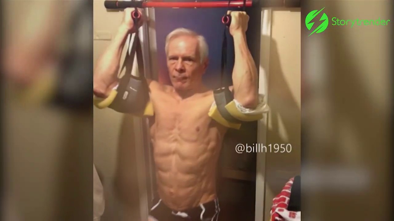 Ce papy est encore en grande forme... Abdos apparents!