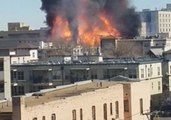 Large Construction Site Fire Burns Along Denver Skyline