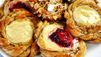 Fruit & Cheese Danish Snails~ Bakery Style