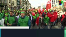 Belgian Workers Participate in Anti-Austerity March