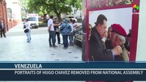 Portraits of Hugo Chavez Removed from Venezuelan National Assembly
