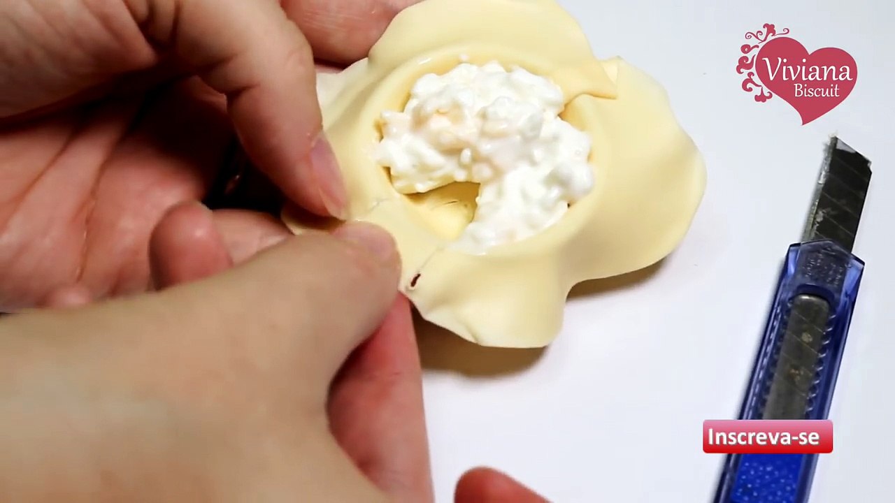 Diy Passo a passo mini comida torta de boneca Viviana biscuit porcelana fria