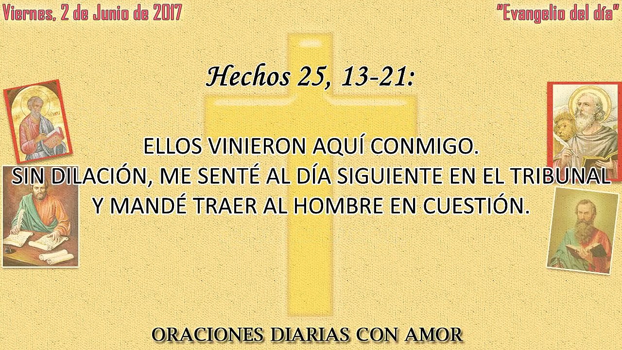 Evangelio del día Viernes, 2 de Junio de 2017