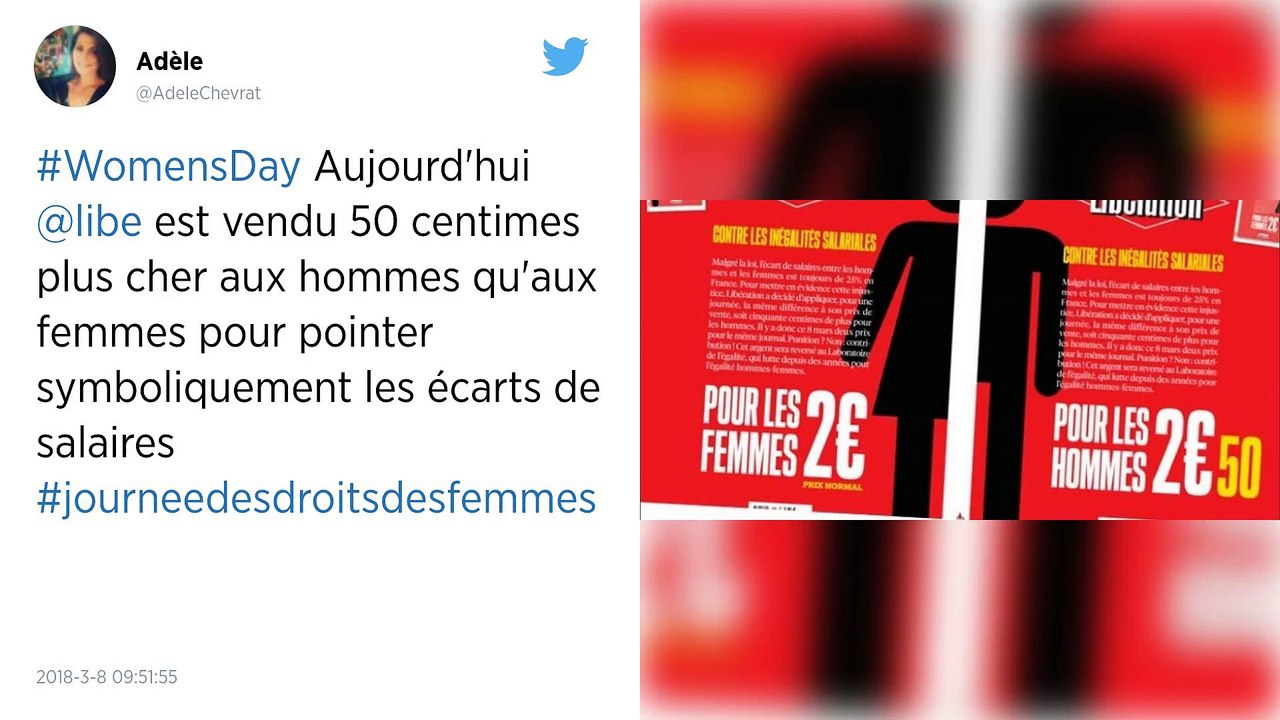 Pour la journée des droits des femmes, Libération propose un numéro plus cher pour les hommes.