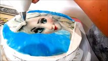 Bolo da Elsa (Frozen) -Trança feita com chantilly #Culinária com Angelica Mendes