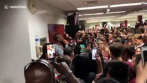 'I'm inspired by all of you,' Dwyane Wade tells Douglas students