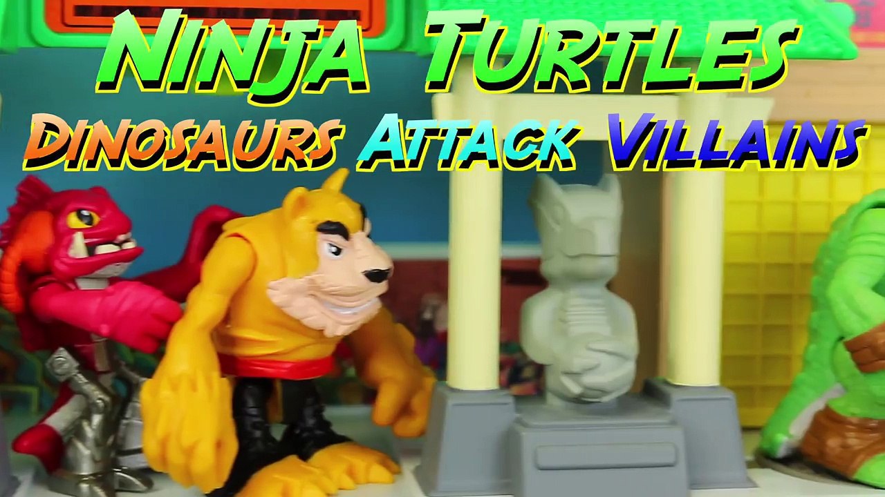 Teenage Mutant Ninja Turtles Blast to the Past Dinosaurs Toys Attack Dogpound and Shredder